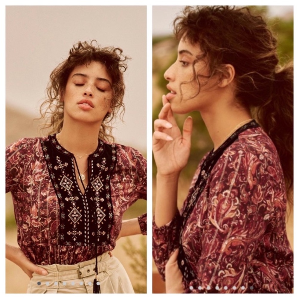 Glenda Lace Blouse in Wine